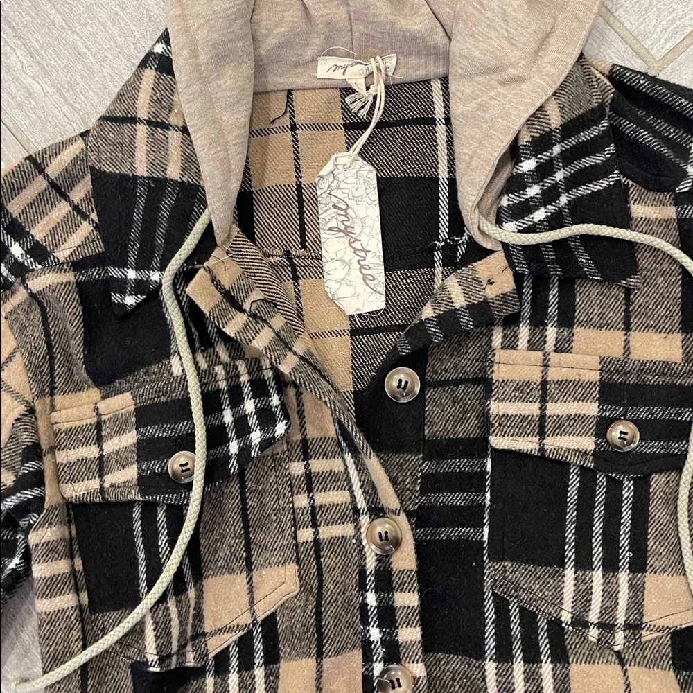 Plaid Hooded Jacket - Picture 2 of 3